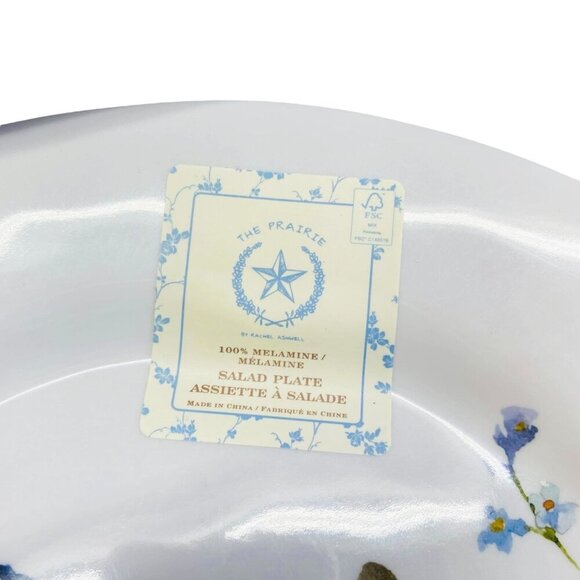 The Prairie Easter Rabbit Bunny Floral Melamine Salad Plates 4PC Set Garden - Picture 6 of 6
